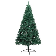 Dirbtinė pusinė Kalėdų eglutė su LED/žaisliukais, žalia, 210cm цена и информация | Искусственные елки | pigu.lt