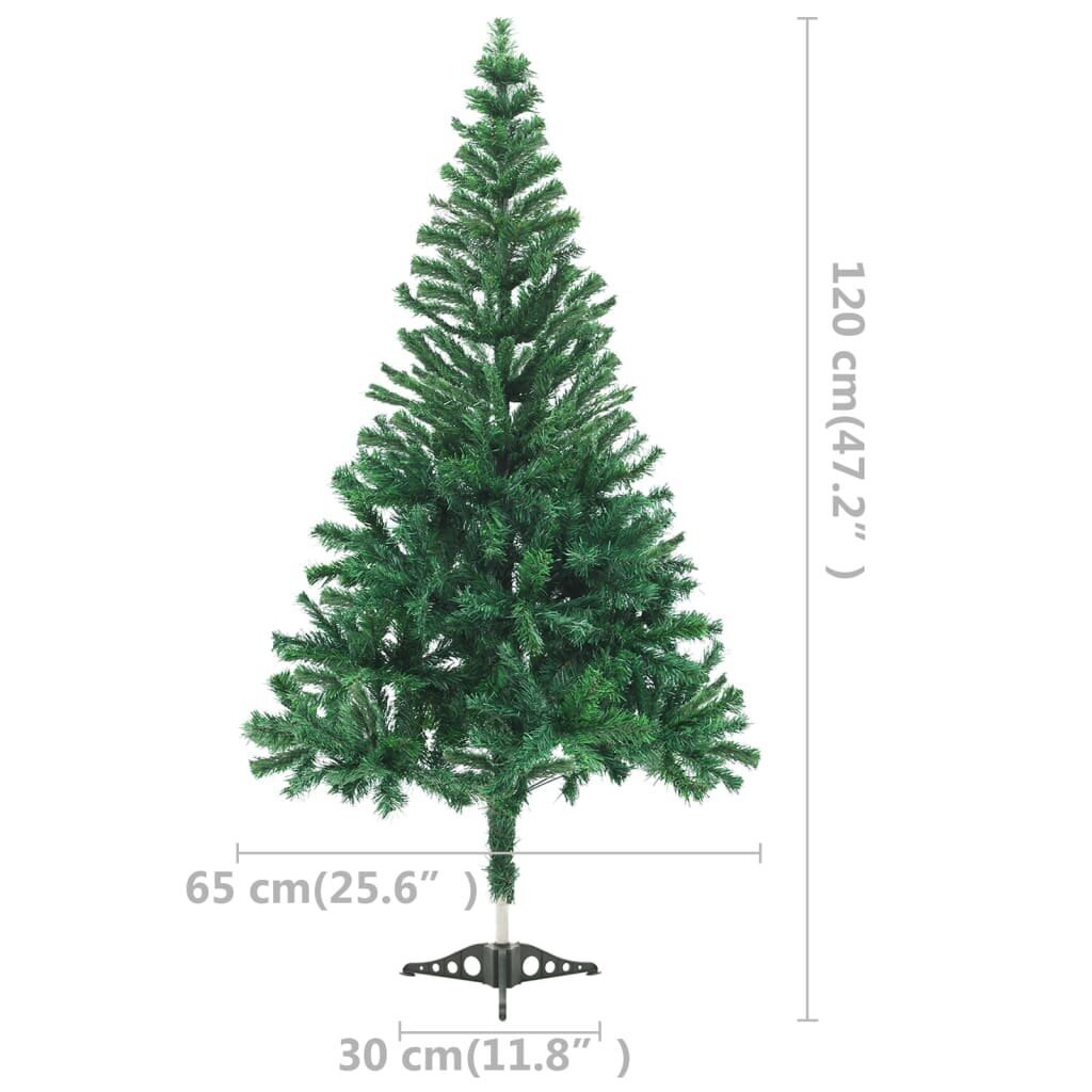 Dirbtinė Kalėdų eglutė su LED ir žaisliukais, 120cm, 230 šakų kaina ir informacija | Eglutės, vainikai, stovai | pigu.lt