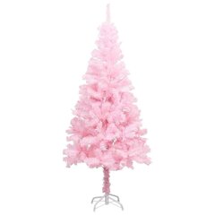 Dirbtinė Kalėdų eglutė su LED/žaisliukais, rožinė, 120cm, PVC цена и информация | Искусственные елки | pigu.lt