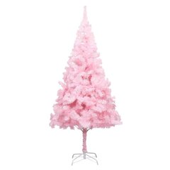 Dirbtinė Kalėdų eglutė su LED/žaisliukais, rožinė, 210cm, PVC цена и информация | Искусственные елки | pigu.lt