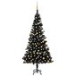 Dirbtinė Kalėdų eglutė su LED/žaisliukais, juoda, 150cm, PVC kaina ir informacija | Eglutės, vainikai, stovai | pigu.lt