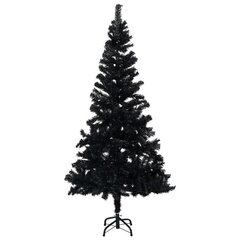 Dirbtinė Kalėdų eglutė su LED/žaisliukais, juoda, 180cm, PVC цена и информация | Искусственные елки | pigu.lt