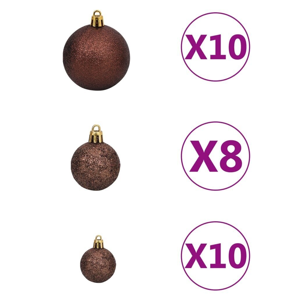 Dirbtinė Kalėdų eglutė su LED/žaisliukais, juoda, 210cm, PVC kaina ir informacija | Eglutės, vainikai, stovai | pigu.lt