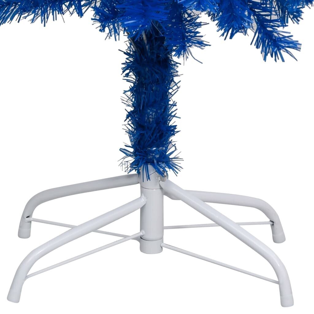 Dirbtinė Kalėdų eglutė su LED/žaisliukais, mėlyna, 180cm, PVC kaina ir informacija | Eglutės, vainikai, stovai | pigu.lt