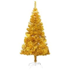 Dirbtinė Kalėdų eglutė su LED/žaisliukais, auksinė, 120cm, PET цена и информация | Искусственные елки | pigu.lt