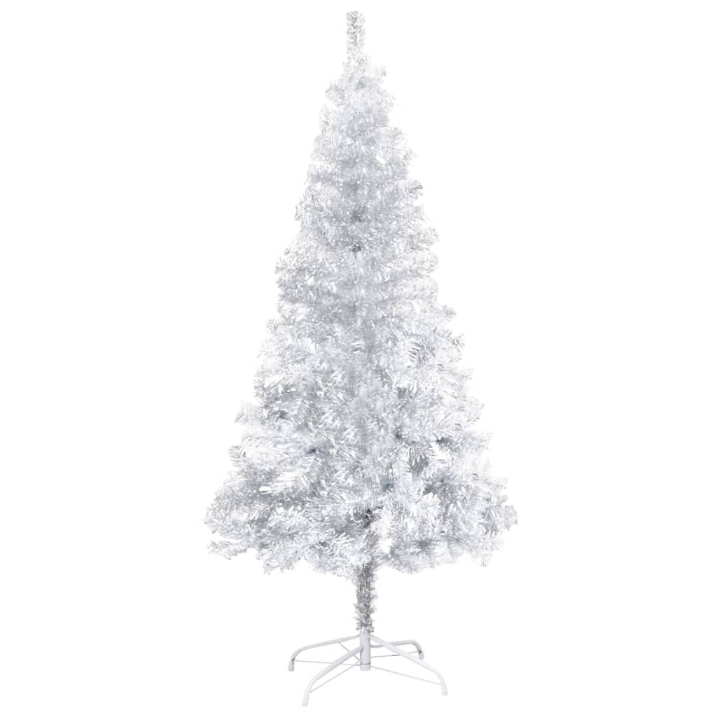 Dirbtinė Kalėdų eglutė su LED/žaisliukais, sidabrinė, 210cm, PET цена и информация | Eglutės, vainikai, stovai | pigu.lt