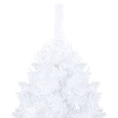 Dirbtinė Kalėdų eglutė su LED ir žaisliukais, balta, 120cm, PVC цена и информация | Искусственные елки | pigu.lt