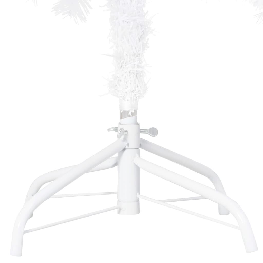 Dirbtinė Kalėdų eglutė su LED ir žaisliukais, balta, 150cm, PVC kaina ir informacija | Eglutės, vainikai, stovai | pigu.lt