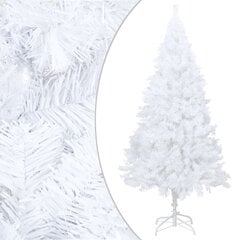 Dirbtinė Kalėdų eglutė su LED ir žaisliukais, balta, 150cm, PVC цена и информация | Искусственные елки | pigu.lt