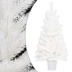 Dirbtinė Kalėdų eglutė su LED ir žaisliukais, balta, 65cm kaina ir informacija | Eglutės, vainikai, stovai | pigu.lt