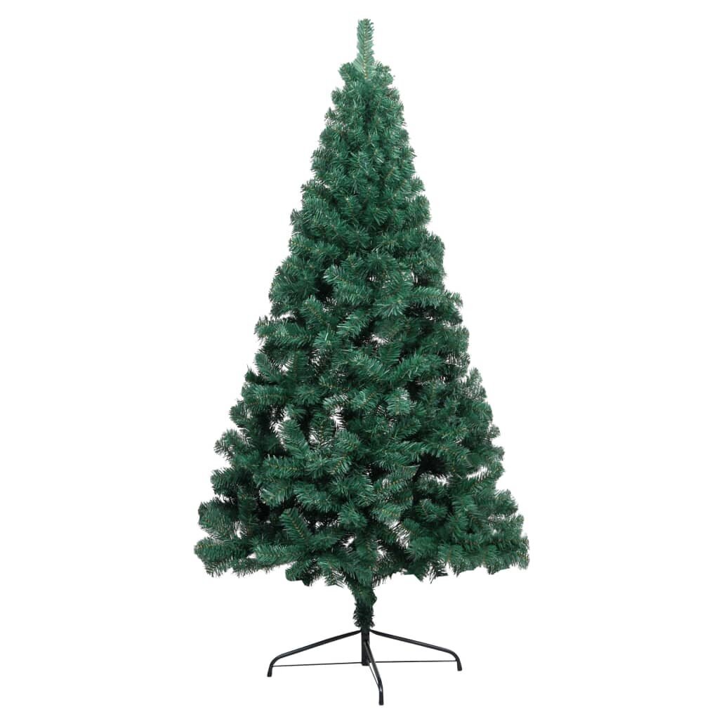 Dirbtinė pusinė Kalėdų eglutė su LED/žaisliukais, žalia, 240cm kaina ir informacija | Eglutės, vainikai, stovai | pigu.lt