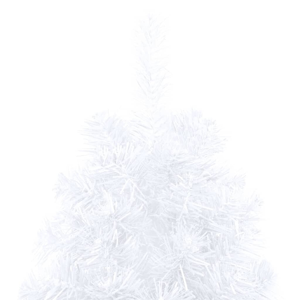 Dirbtinė pusinė Kalėdų eglutė su LED/žaisliukais, balta, 240cm kaina ir informacija | Eglutės, vainikai, stovai | pigu.lt