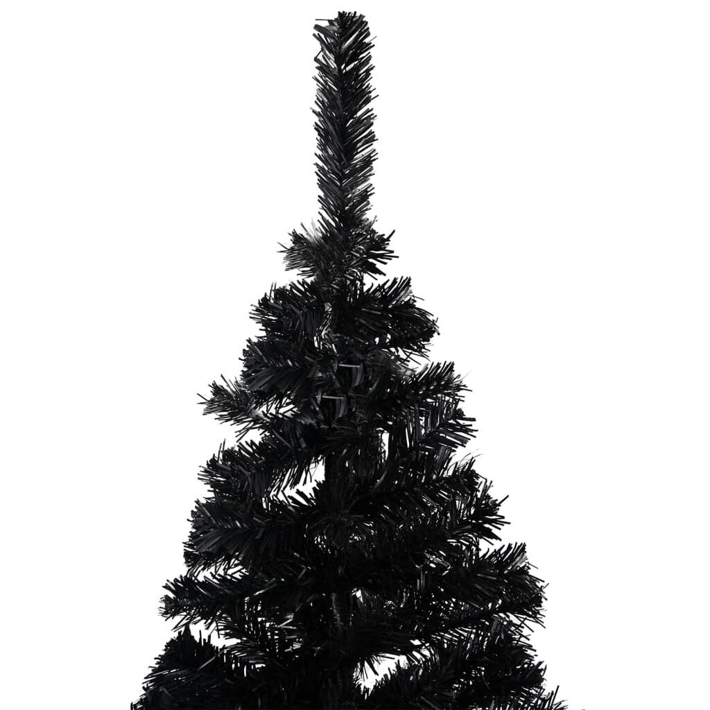 Dirbtinė Kalėdų eglutė su LED/žaisliukais, juoda, 120cm, PVC kaina ir informacija | Eglutės, vainikai, stovai | pigu.lt