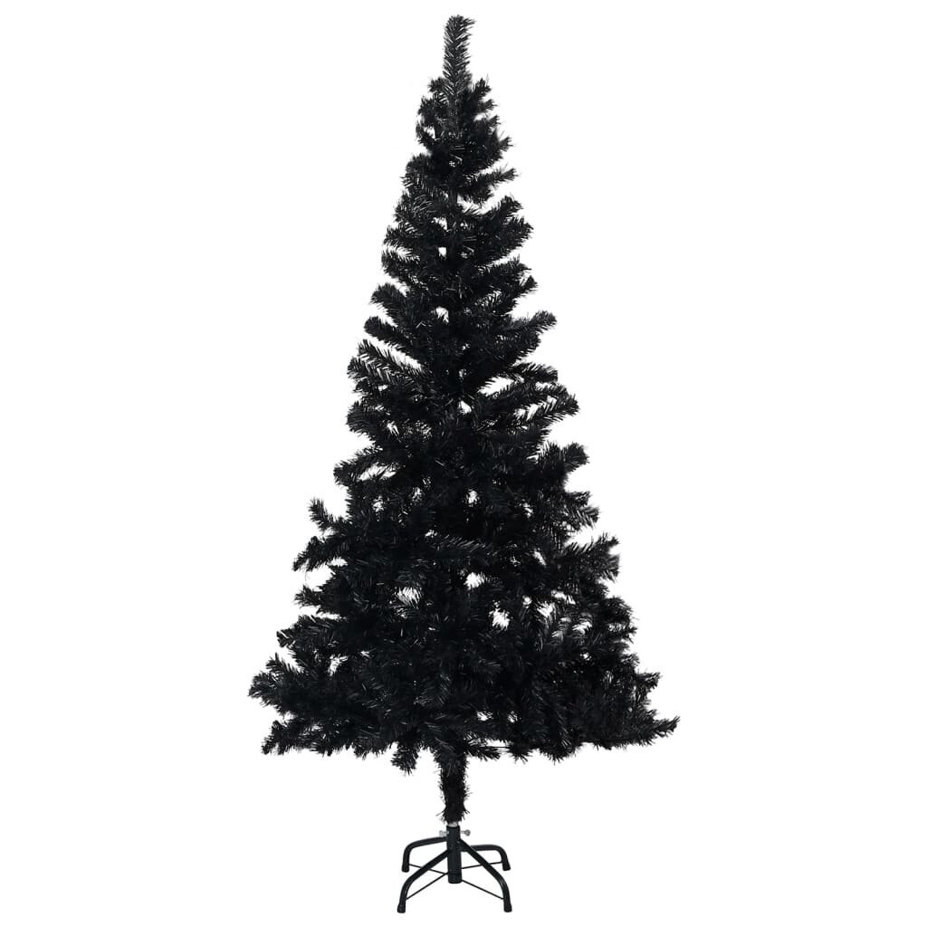 Dirbtinė Kalėdų eglutė su LED/žaisliukais, juoda, 120cm, PVC kaina ir informacija | Eglutės, vainikai, stovai | pigu.lt