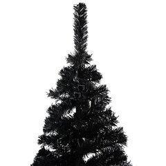 Dirbtinė Kalėdų eglutė su LED/žaisliukais, juoda, 150cm, PVC цена и информация | Искусственные елки | pigu.lt