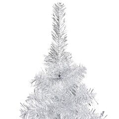 Kalėdų eglutė su LED/žaisliukais, sidabrinė, 120cm, PET kaina ir informacija | Eglutės, vainikai, stovai | pigu.lt