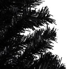 Dirbtinė Kalėdų eglutė su LED ir žaisliukais, juoda, 150cm, PVC цена и информация | Искусственные елки | pigu.lt