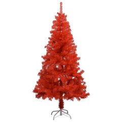 Dirbtinė Kalėdų eglutė su LED/žaisliukais, raudona, 150cm, PVC kaina ir informacija | Eglutės, vainikai, stovai | pigu.lt