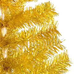Dirbtinė Kalėdų eglutė su LED/žaisliukais, auksinė, 240cm, PET цена и информация | Искусственные елки | pigu.lt