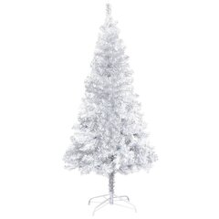 Kalėdų eglutė su LED/žaisliukais, sidabrinė, 120cm, PET kaina ir informacija | Eglutės, vainikai, stovai | pigu.lt