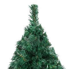 Dirbtinė Kalėdų eglutė su LED ir žaisliukais, žalia, 120cm, PVC цена и информация | Искусственные елки | pigu.lt