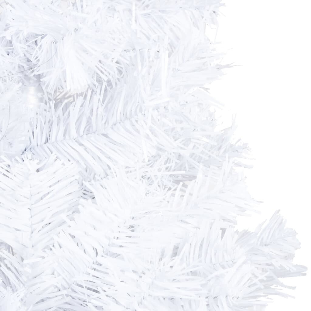 Dirbtinė Kalėdų eglutė su LED ir žaisliukais, balta, 120cm, PVC kaina ir informacija | Eglutės, vainikai, stovai | pigu.lt
