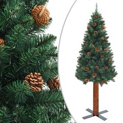 Siaura Kalėdų eglutė su LED ir žaisliukais, žalia, 150cm, PVC kaina ir informacija | Eglutės, vainikai, stovai | pigu.lt