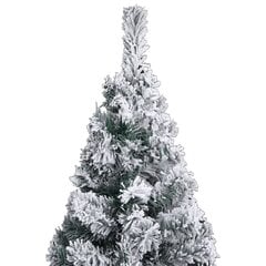 Siaura Kalėdų eglutė su LED/žaisliukais/sniegu, žalia, 120cm цена и информация | Искусственные елки | pigu.lt