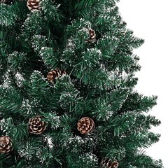 Siaura Kalėdų eglutė su LED/žaisliukų rinkiniu, žalia, 180cm цена и информация | Искусственные елки | pigu.lt