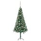 Kampinė Kalėdų eglutė su LED/žaisliukais, žalia, 120cm, PVC kaina ir informacija | Eglutės, vainikai, stovai | pigu.lt