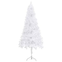 Kampinė Kalėdų eglutė su LED/žaisliukais, balta, 150cm, PVC kaina ir informacija | Eglutės, vainikai, stovai | pigu.lt