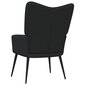 Poilsio kėdė, juodos spalvos, 62x68,5x9 cm, audinys kaina ir informacija | Svetainės foteliai | pigu.lt
