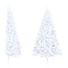 Dirbtinė pusinė Kalėdų eglutė su stovu, 150 cm, balta kaina ir informacija | Eglutės, vainikai, stovai | pigu.lt