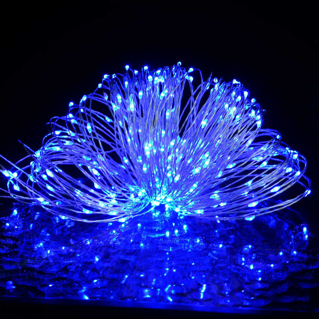 LED lempučių girlianda, 15 m, mėlyna kaina ir informacija | Girliandos | pigu.lt