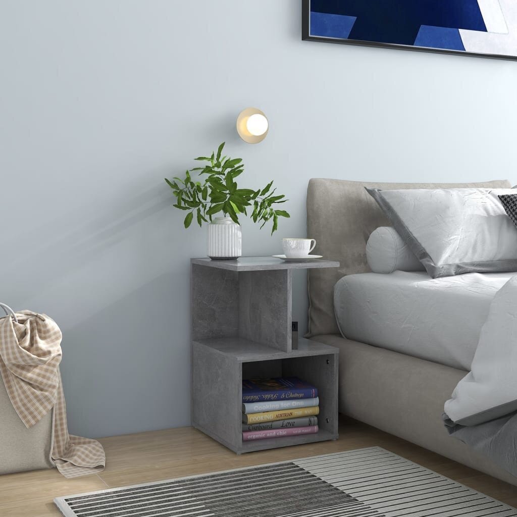 Naktinės spintelės, 35x35x55 cm, 2 vnt, pilkos kaina ir informacija | Spintelės prie lovos | pigu.lt