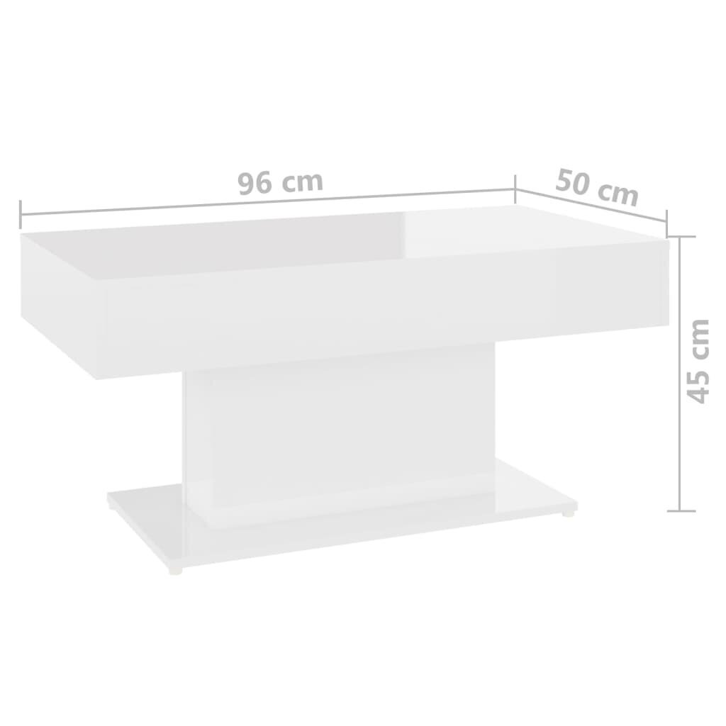 Kavos staliukas, 96x50x45 cm, baltas kaina ir informacija | Kavos staliukai | pigu.lt