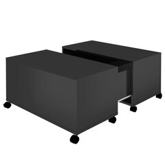 Kavos staliukas, 75x75x38 cm, juodas kaina ir informacija | Kavos staliukai | pigu.lt