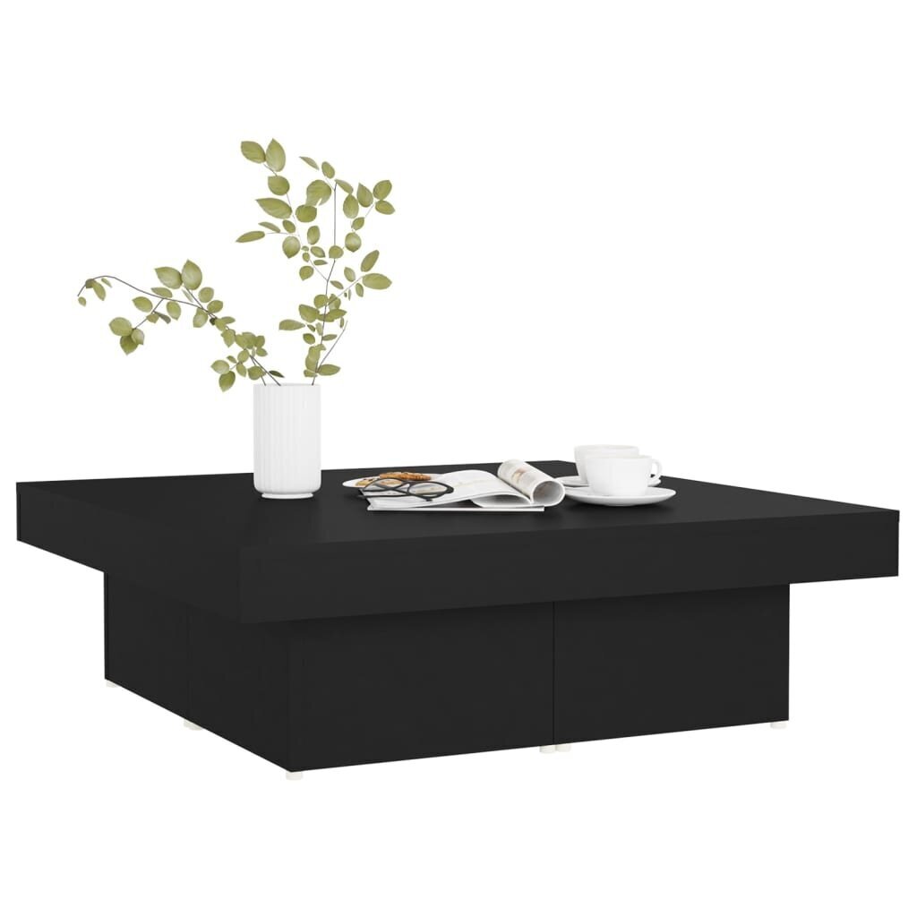 Kavos staliukas, 90x90x28 cm, juodas kaina ir informacija | Kavos staliukai | pigu.lt