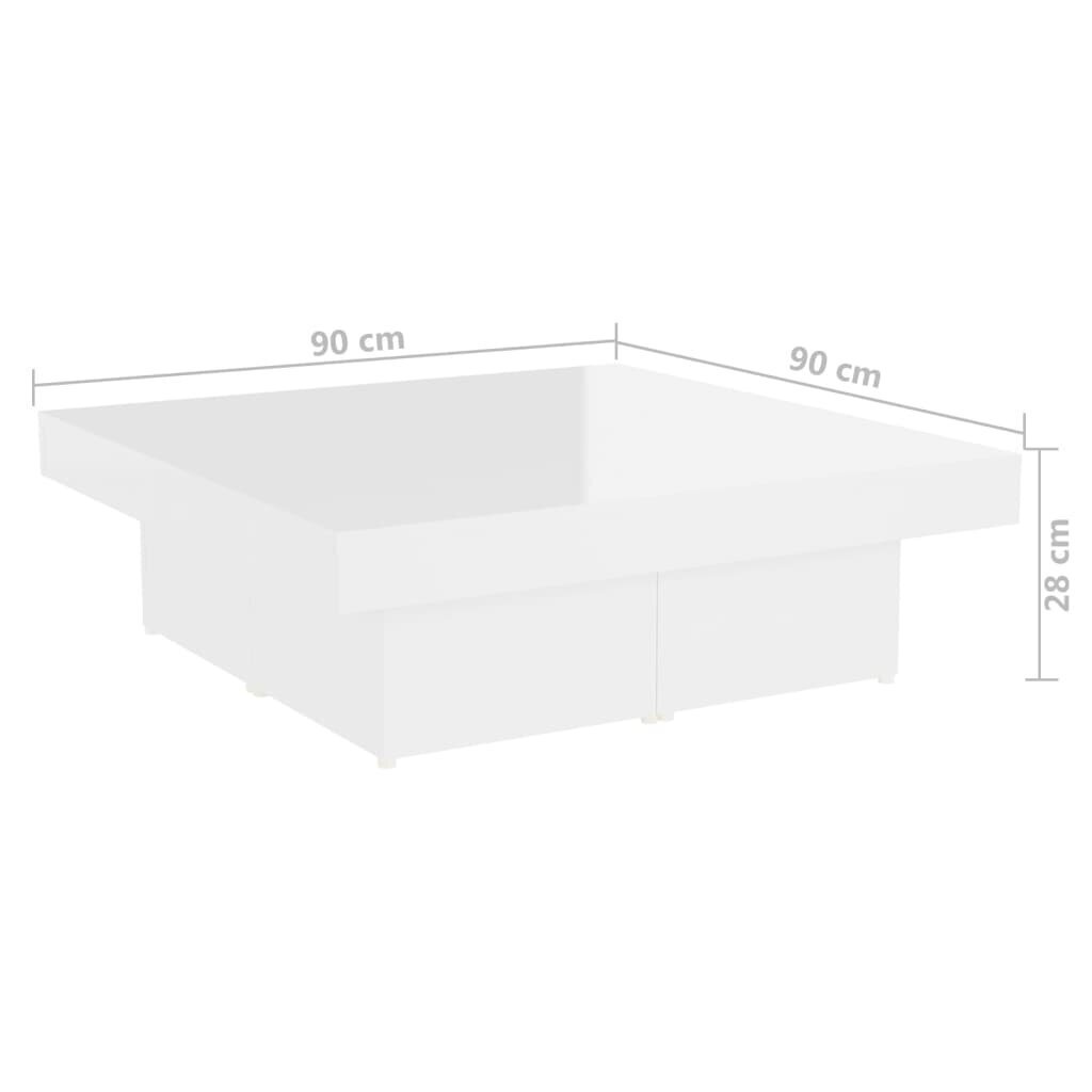 Kavos staliukas, baltas, 90x90x28 cm kaina ir informacija | Kavos staliukai | pigu.lt
