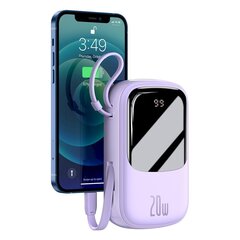 Baseus Q pow skaitmeninis Power Bank 20000mAh, IP, USB, USB-C, 20W su IP laidu (violetinis) kaina ir informacija | Atsarginiai maitinimo šaltiniai (power bank) | pigu.lt