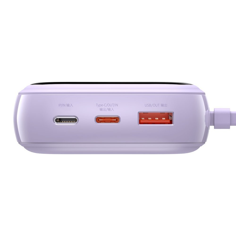 Baseus Q pow skaitmeninis Power Bank 20000mAh, IP, USB, USB-C, 20W su IP laidu (violetinis) kaina ir informacija | Atsarginiai maitinimo šaltiniai (power bank) | pigu.lt