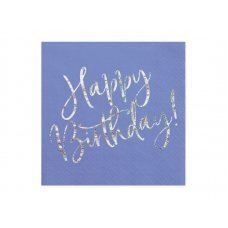 Servetėlės, su gimtadieniu, tamsiai mėlynos, 33x33cm 1 vnt. / 20 vnt. kaina ir informacija | Vienkartiniai indai šventėms | pigu.lt