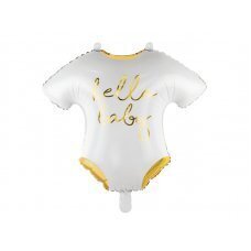 Воздушный шар из матовой фольги в виде детского комбинезона - Hello Baby, 51x45 см, белый цена и информация | Шарики | pigu.lt