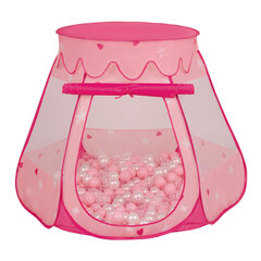 Selonis Игровая палатка Pop Up с пластиковыми шариками, 105x90см/100 шариков, для детей, розовый:розовая пудра-перламутровый-прозрачный цена и информация | Детские игровые домики | pigu.lt