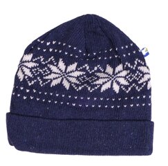 Raštuota vilnonė kepurė Snaigė, mėlyna kaina ir informacija | Kepurės moterims | pigu.lt