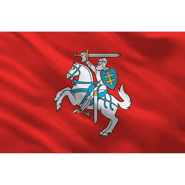 Lietuvos istorinė vėliava skirta kabinti ant koto, 50x85cm (R) kaina ir informacija | Vėliavos ir jų priedai | pigu.lt