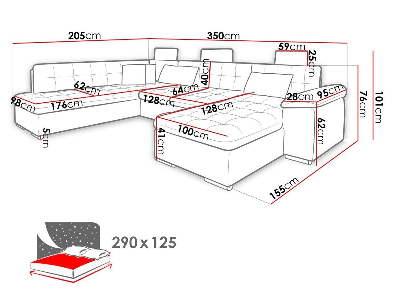 Kampinė sofa-lova Presto Bis kaina ir informacija | Minkšti kampai | pigu.lt