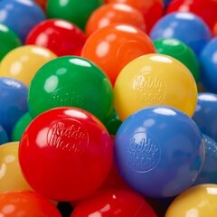 KiddyMoon Играть в пластиковые шарики для малыша 100 штук ∅ 6cm, сертифицированный продукт, произведенный в ЕС, жёлтый/зелёный/голубой/красный/оранжевый цена и информация | Игрушки для малышей | pigu.lt