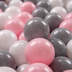 KiddyMoon Играть в пластиковые шарики для малыша 200 штук ∅ 7cm, сертифицированный продукт, произведенный в ЕС, белый/серый/светло-розовый цена и информация | Игрушки для малышей | pigu.lt
