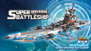 Xingbao, Super Universe Battle Ship 8in1, Космический боевой корабль цена и информация | Конструкторы и кубики | pigu.lt